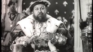 The Private Life of Henry VIII (1933) with Charles Laughton as Henry VIII plays out a scene where he eats almost an entire chicken.