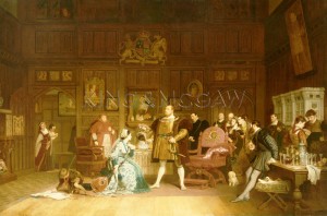 "Henry VIII And Anne Boleyn Observed By Queen Katherine", a 1870 painting showing Henry VIII holding a mirror which almost looks to be a turkey leg.