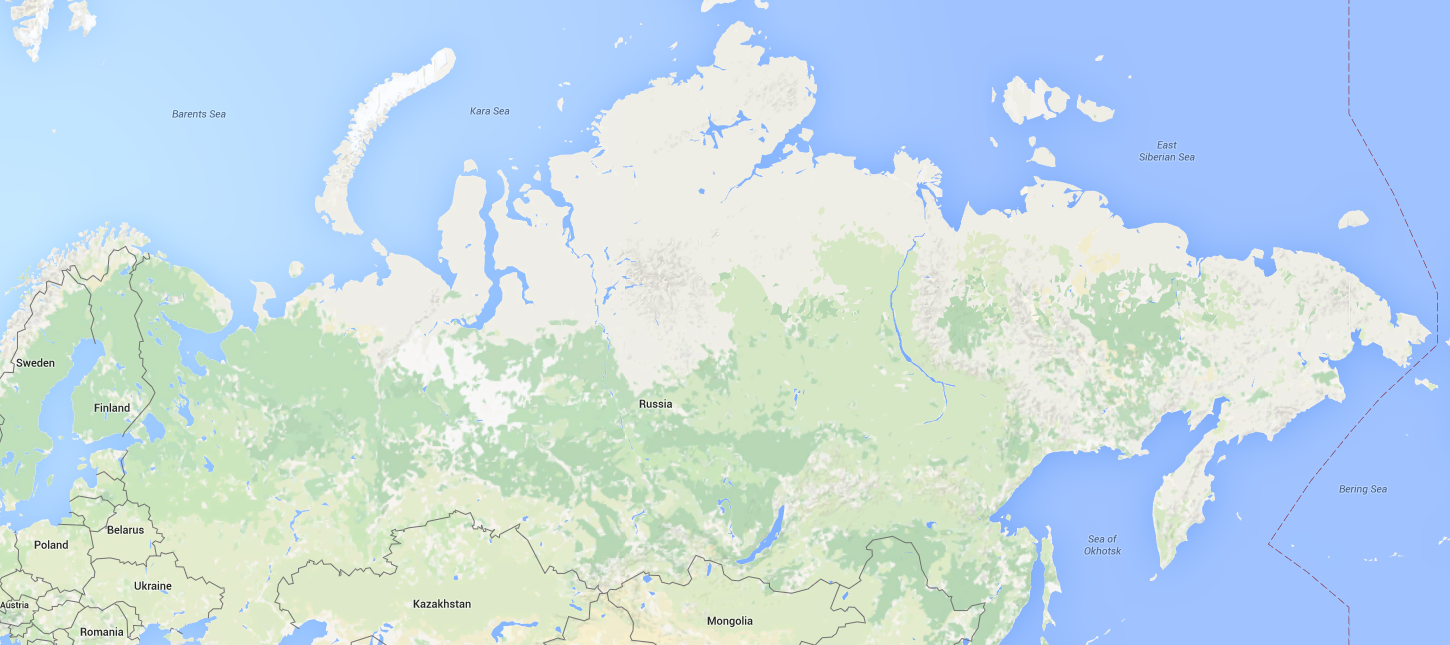 Russia via Google Maps