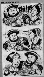 Mad Magazine depiction of Henry VIII eating what appears to be a turkey leg.